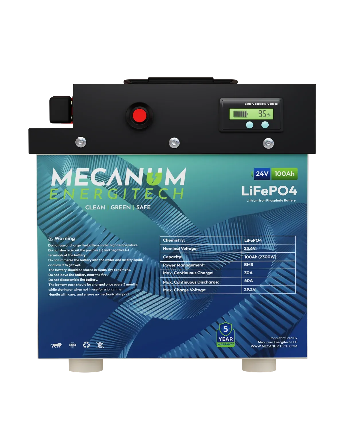 Mecanum LiFePO4 Battery 24V 100Ah